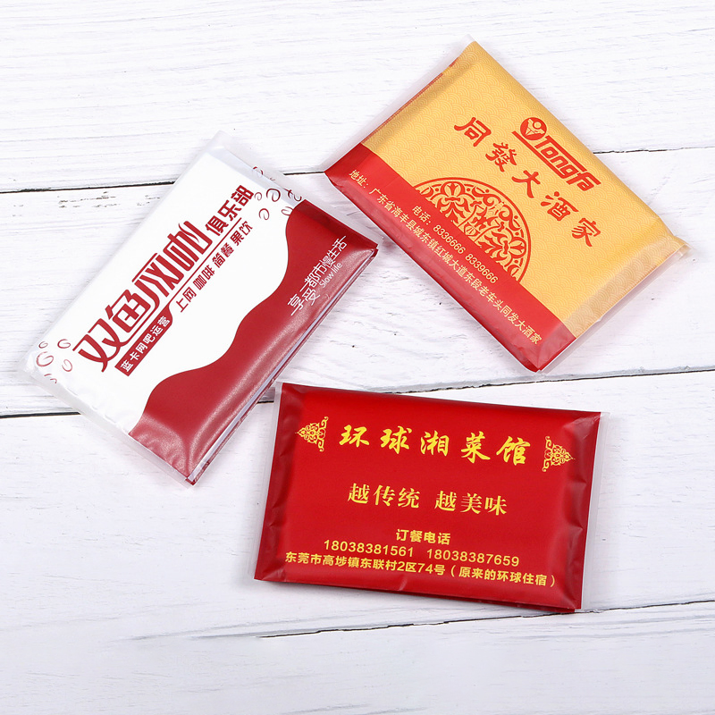 Custom Branded Advertising Wallet Tissue Paper Eco Friendly Virgin Wood Pulp Mini Wallet Pocket Tissue with Logo