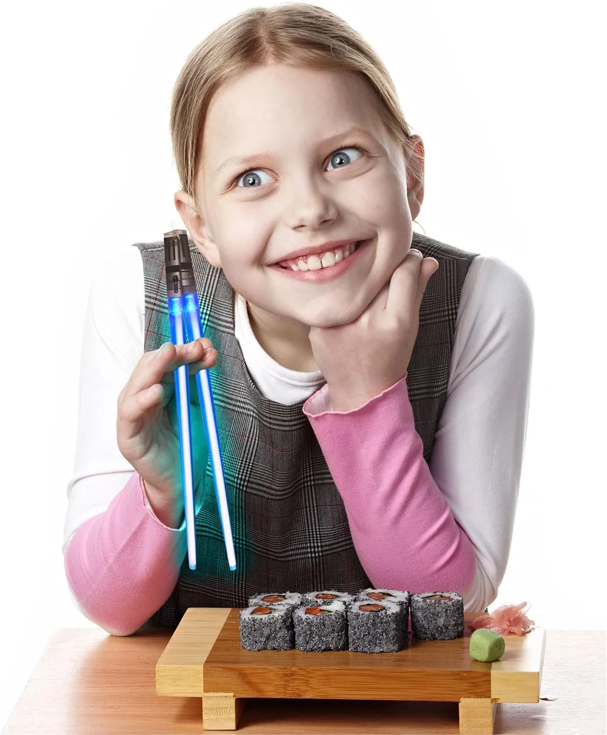 Lightsaber Chopsticks Light up, Reusable Sushi Lightup Sabers Chopstick