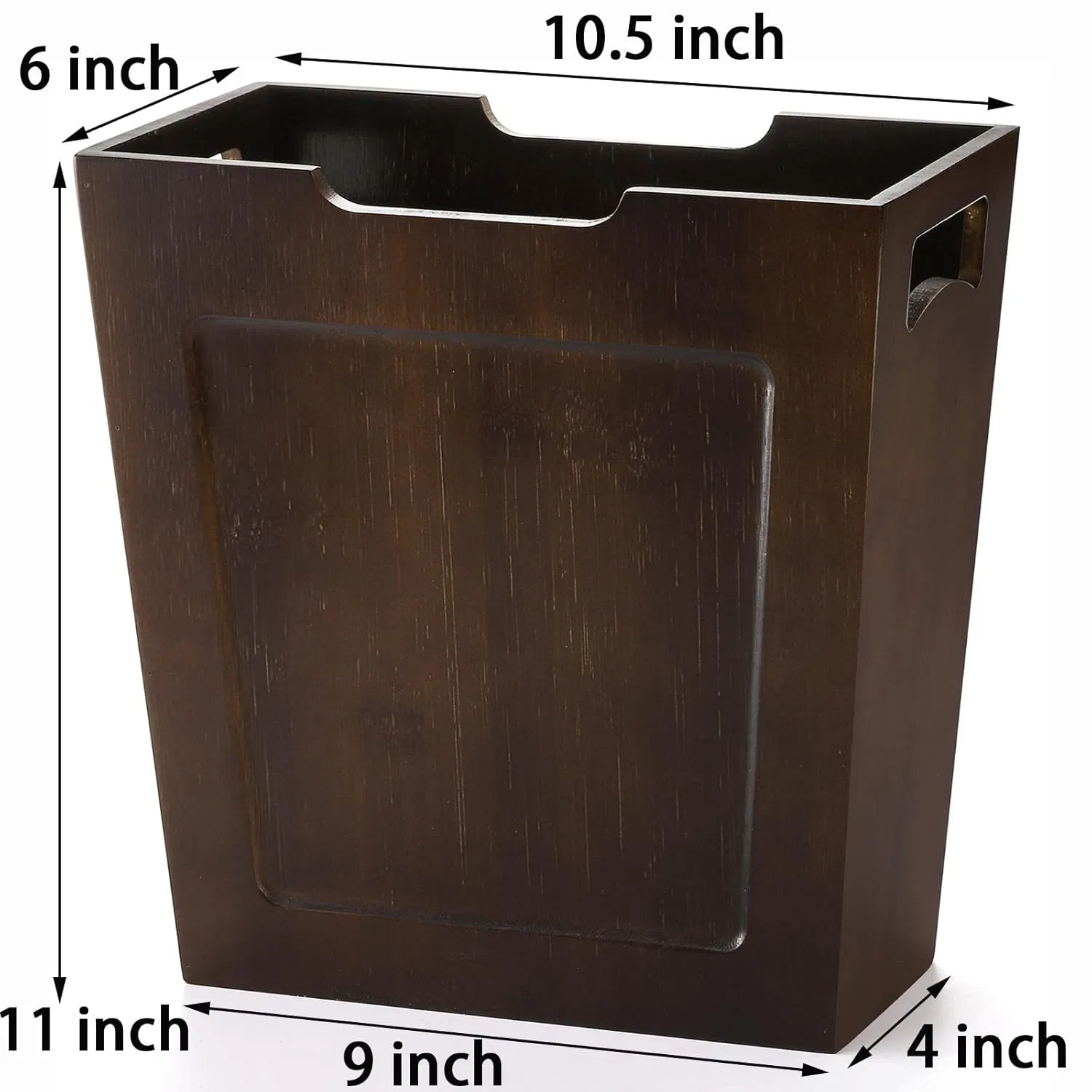 Бамбуковая урна для офиса и гостиной, коричневая