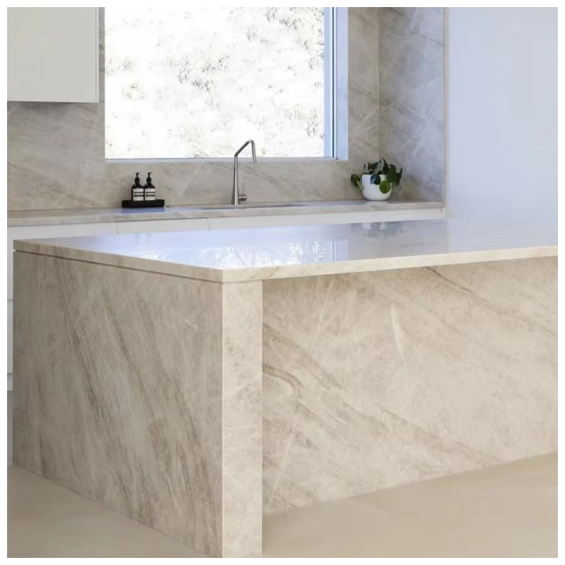 Brazilian Exotic Beige Perla Venata Quartzite Slabs