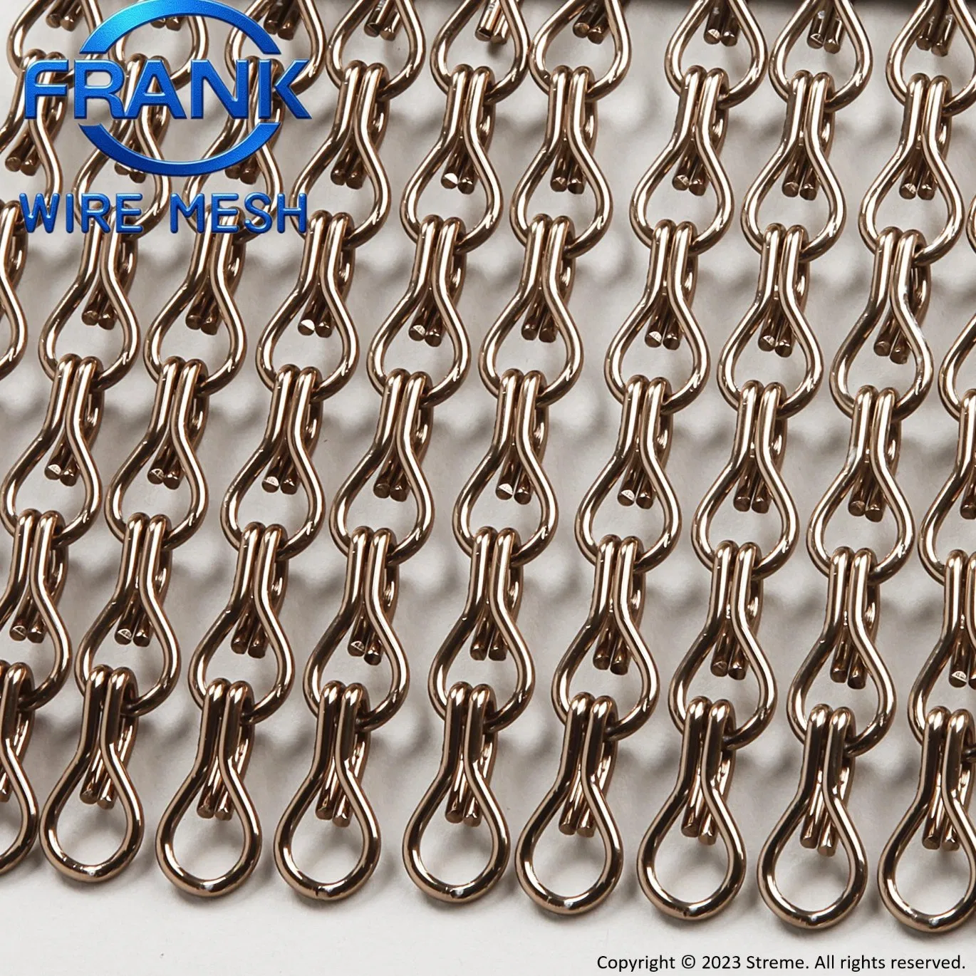 Gold Color Aluminum Double Hook Chain Fly Curtain Mesh in Booth Walls Decorative