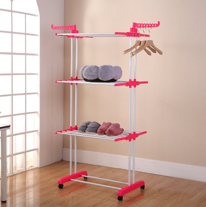 Household Collapsible Clothes Hanger Shelf Laundry Rack