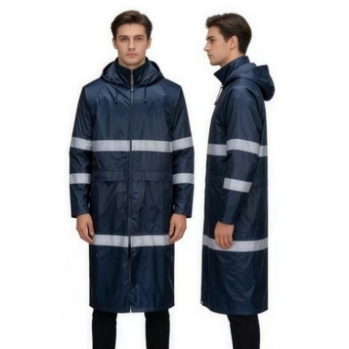 Wear-Resistant Comfortable Double Front Zippers Waterproof Long Rainwear with ISO 9001