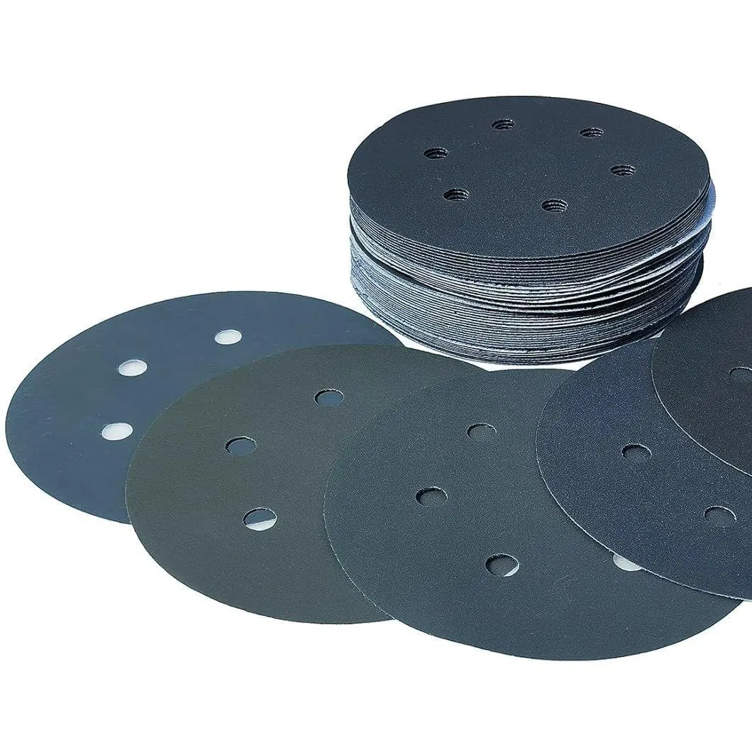 125mm 5'' 6-Inch No-Hole Blue Purple Red Hook and Loop Sanding Sand Abrasives Discs 180-Grit, Abrasive Sandpaper for Automotive and Woodworking