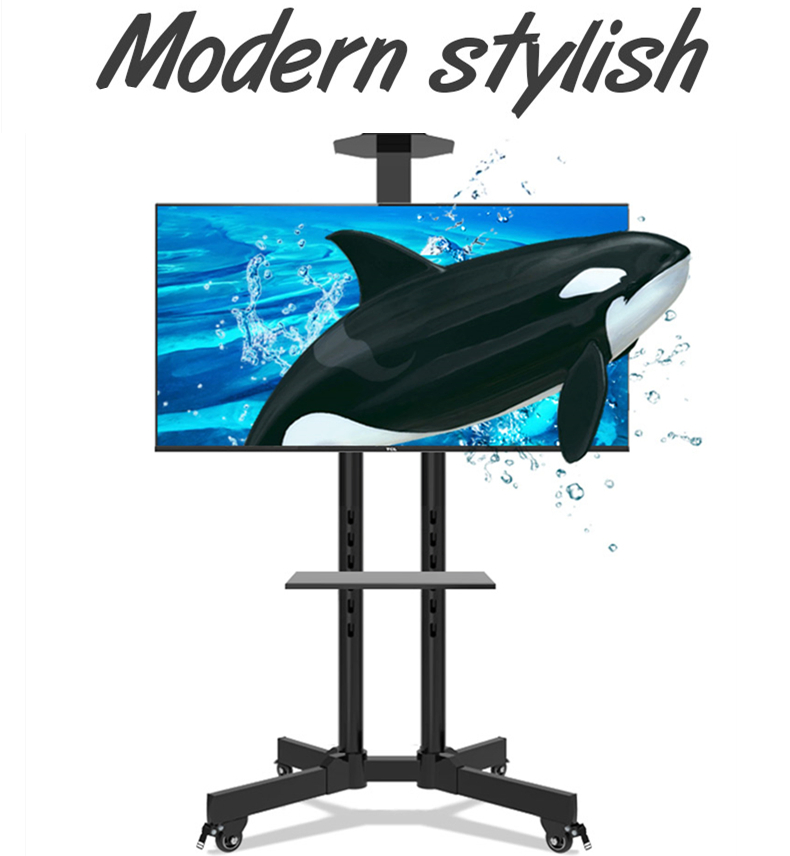 Aluminum Alloy Mount TV Mobile Cart Bracket Free Lifting 32"-65" LED LCD Plasma TV Trolley Stand with Wheels