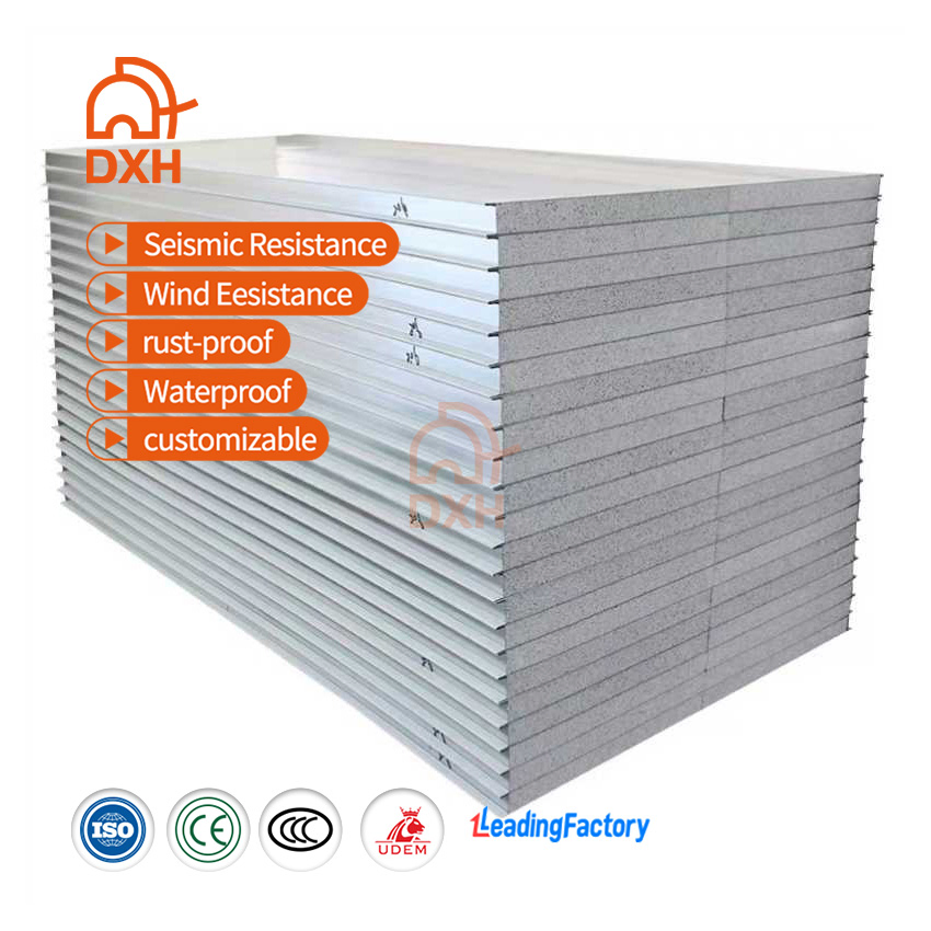 Dxh Factory Manufacture Supplier Customized PU Polyurethane Foam 50mm Insulation Board Cold Room Wall Sandwich Panels