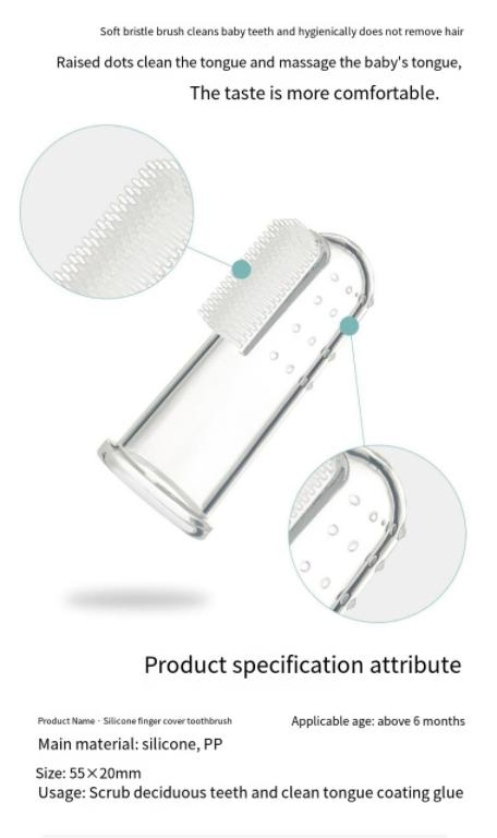 New Born Babi Convenience Stores Finger Toothbrush Soft Silicone Easy to Clean Baby Oral Cavity Massage Toothbrush for Children