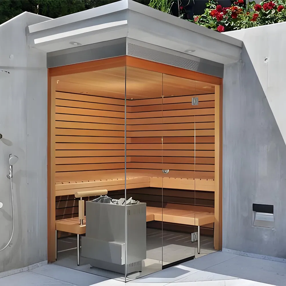 Квадратная сауна для улицы из канадской тсуги или кедра