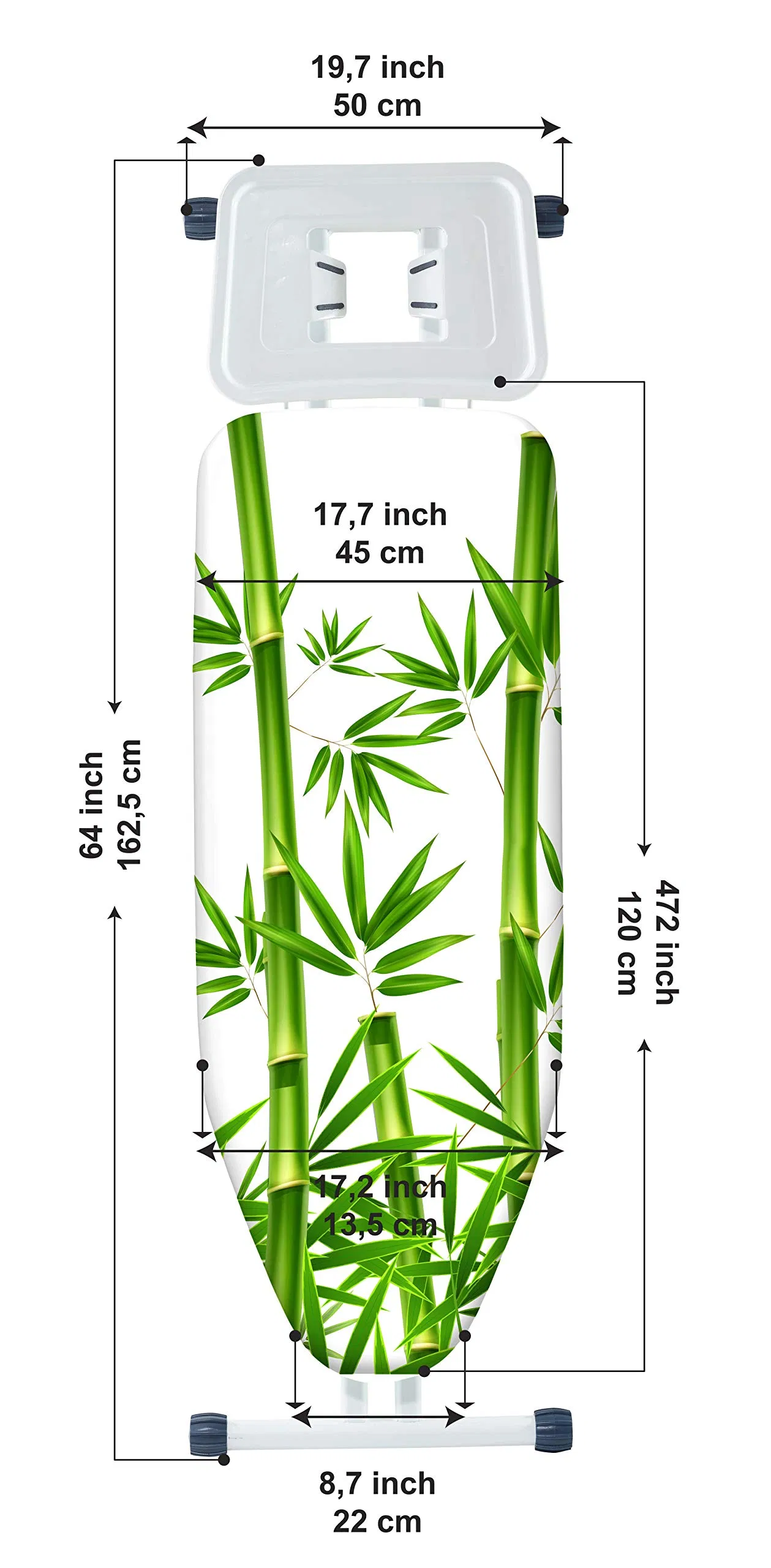 Premium Solid Ironing Board with Steam Iron Rest Adjustable Height Extra Cover