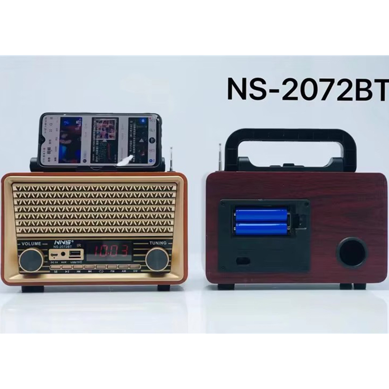 Ретро радио NS-2072BT с Bluetooth, деревянный корпус