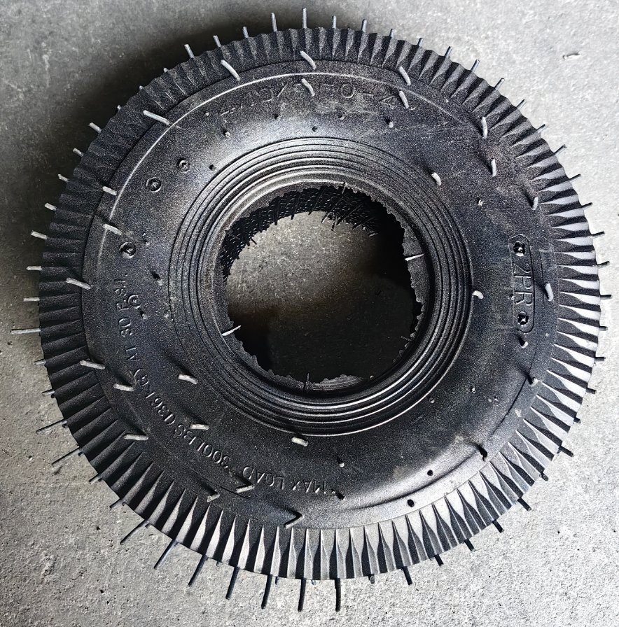 Sawtooth Pneumatic Tire & Tube 4.10/3.50-4 for Hand Truck Garden Wagon Cart Trolley Dolly Lawn Mover