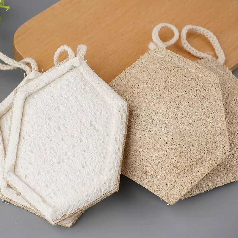 Natural Kitchen Sponges Dish Towels Color Customized Loofah Dish Sponge