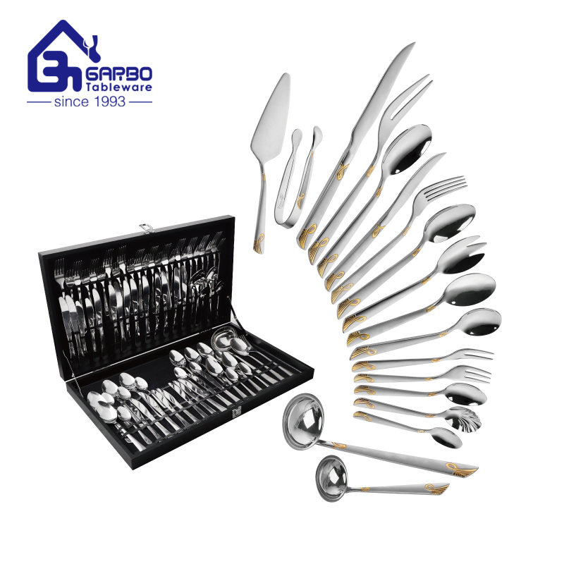 Wholesale High Quality 201/18-2 Stainless Steel Cutlery Set with Wooden Case