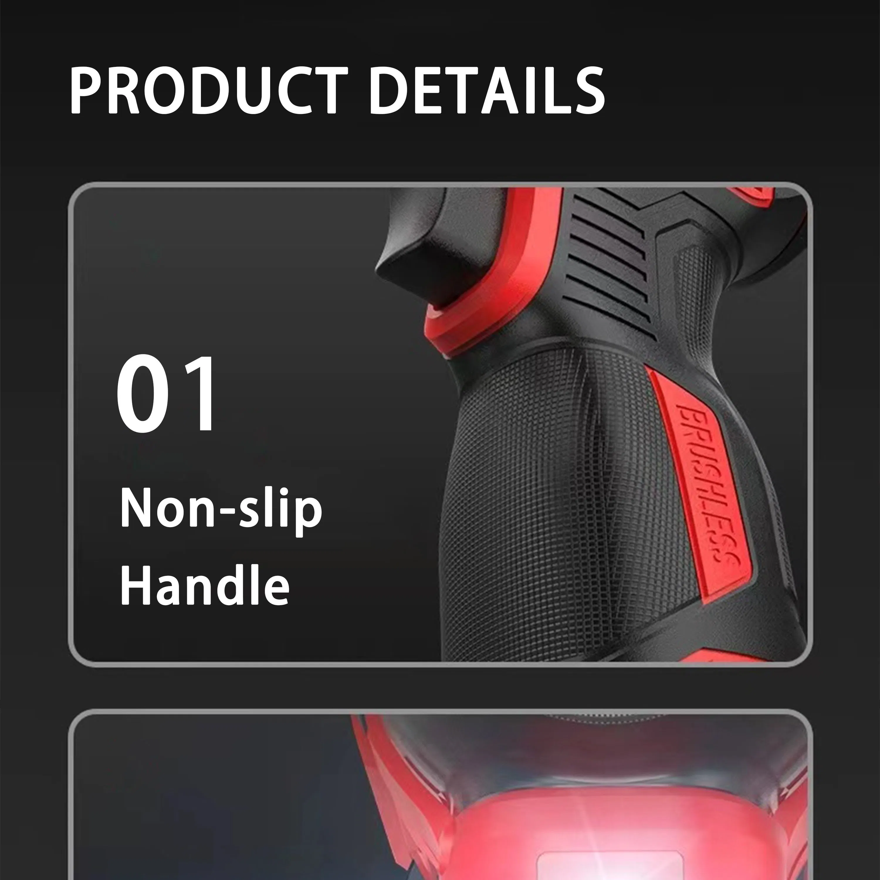 Wosai High Efficiency Red 20V 120nm Torque Mini Small Size Cordless Impact Power Brushless Wrench Screwdriver