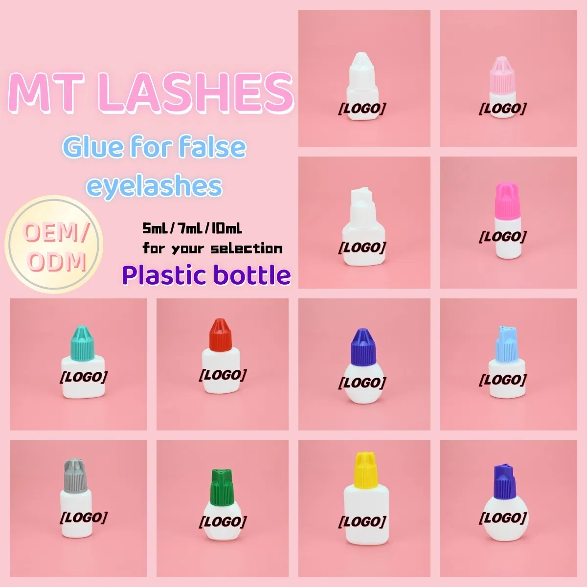 Mt Lashes Best Quick Curing Waterproof Non-Irritating Lash Extension Glue for Sensitive Eyes Fume-Free Professional Long-Lasting Classic/Volume Eyelash Adhesive
