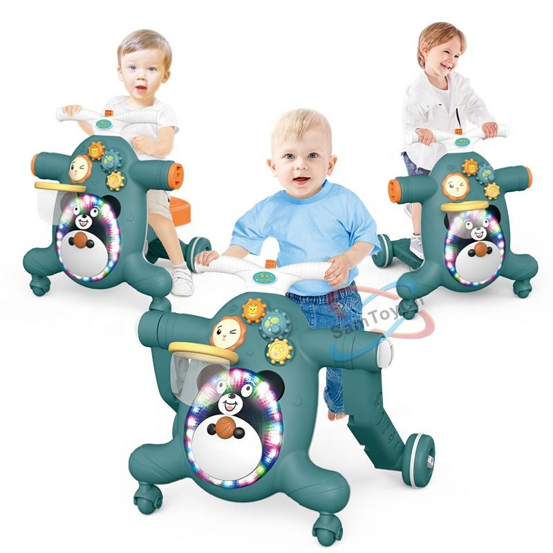 Samtoy 3 in 1 Electric Scooter Baby Walker Sit-to-Stand Learning Walker Kids Luxury Baby Stroller with Light and Music Baby Walker Baby Toy