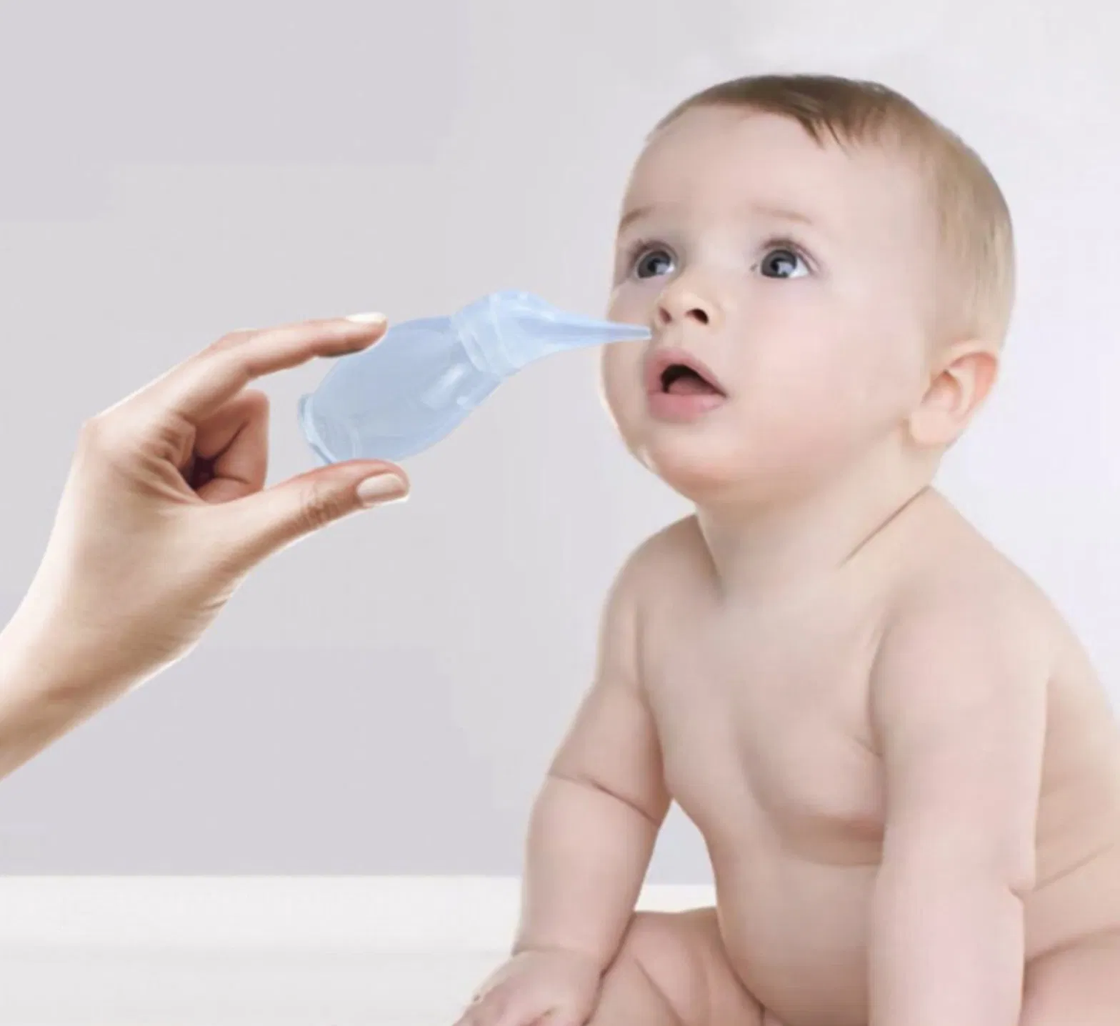 Soft Silicone Manual Nasal Aspirator in Cute Penguin Design