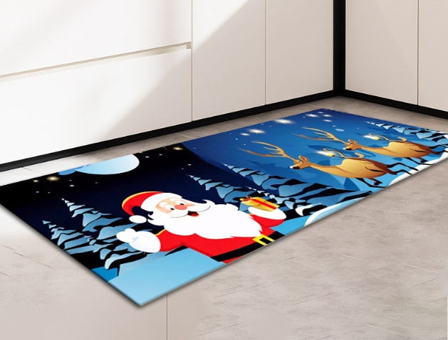 Christmas Decoration Rug - Festive Non-Slip Floor Mat Party Room Atmosphere