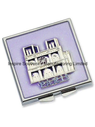 White Oval Make up Mirror with Paris Tower (MX101C)