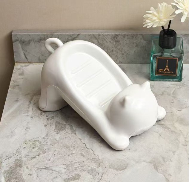 High End Creative Cat Soap Dish SPA Like Home Decor Bathroom Accessories