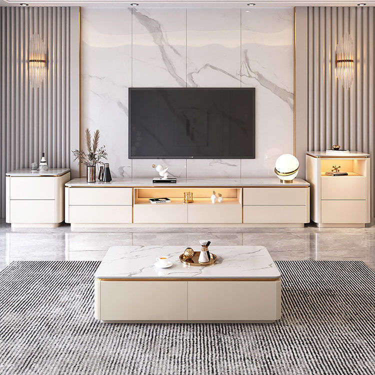 Тумба под телевизор розовое золото металл