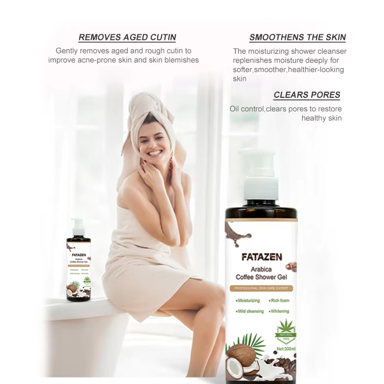 Private Label OEM ODM Best Skin Moisturizing Whitening Luxury Coconut Coffee Natural Organic Liquid Bath Bodywash Shower Gel