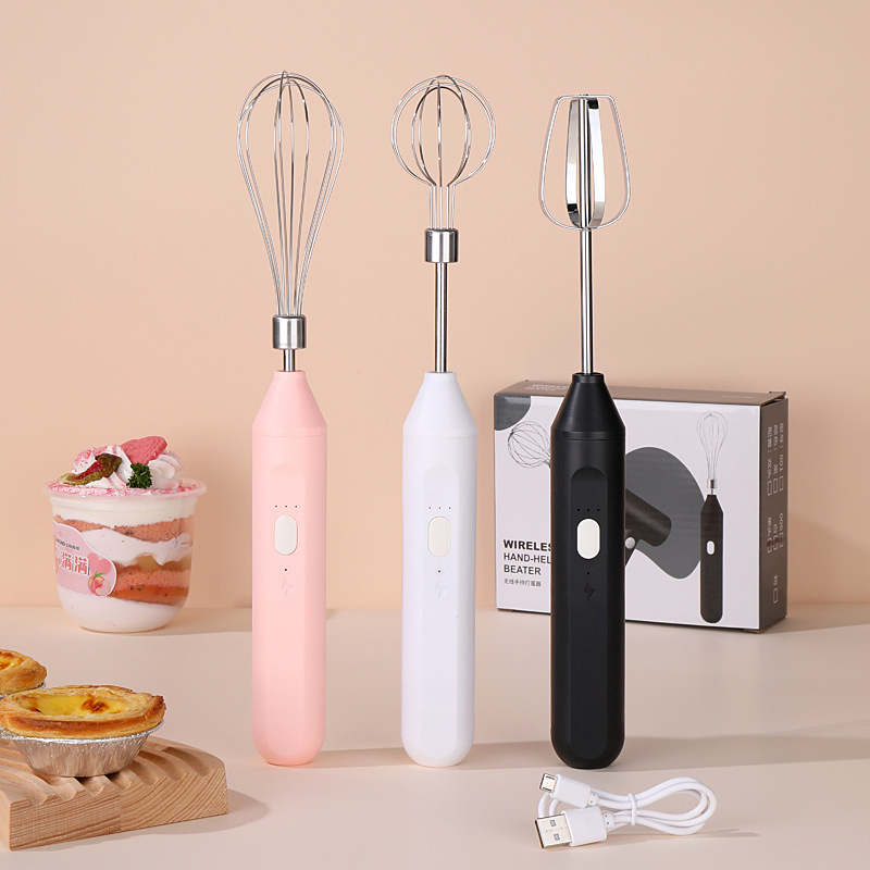 Rechargeable Milk Frother Handheld Coffee Frother Handheld Rechargeable with Charging Stand Wall-Mounted Bracket Milk Foam Maker