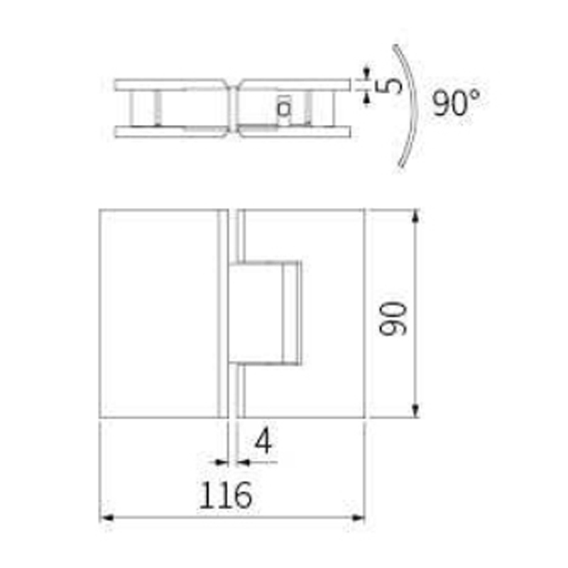 Stainless Steel Glass Door Hinge with Spring