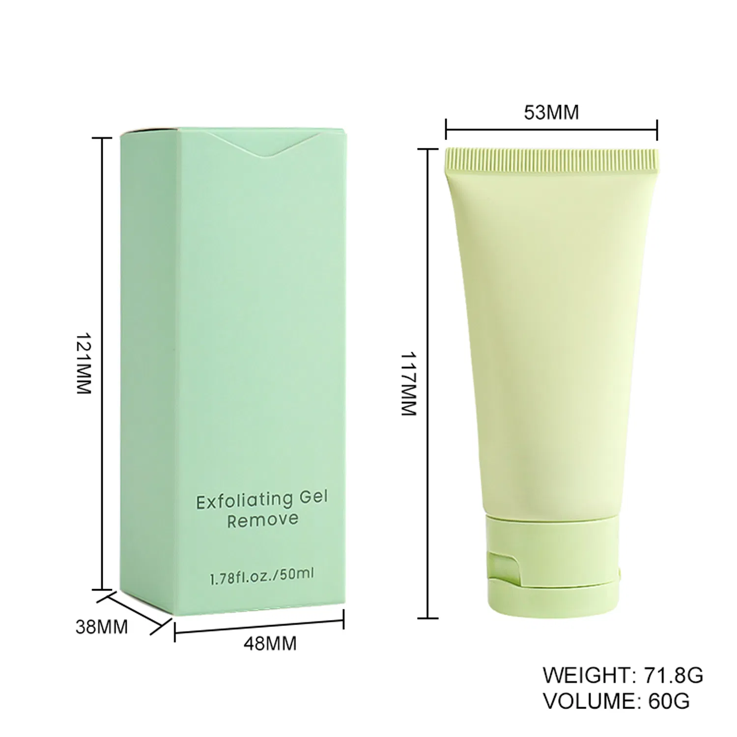 Best Sell Customized Green Tube Exfoliating Gel for Cleanse Your Skin