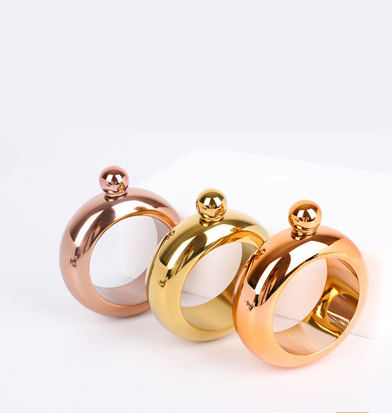 304 Stainless Steel3.5oz Portable Colorful Flagon Hip Flask Wine Pot