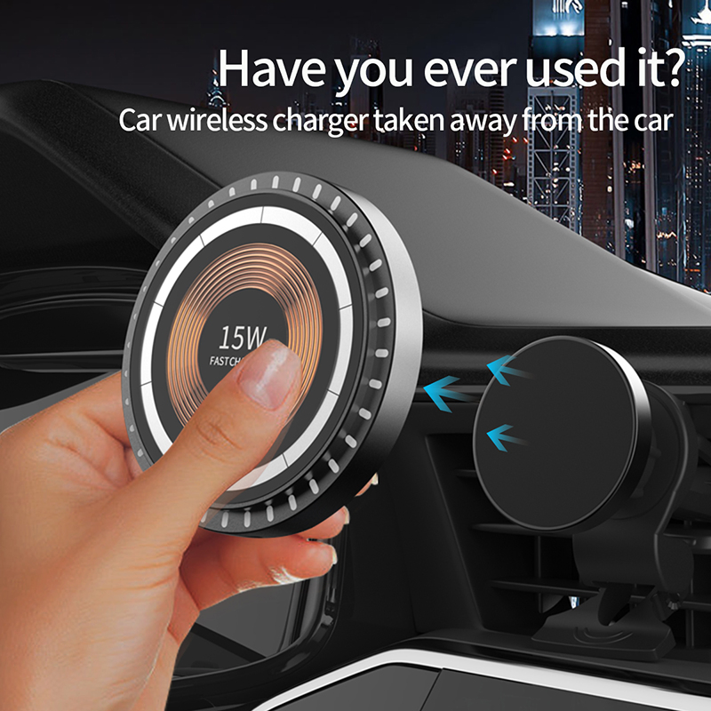 Магнитное автомобильное зарядное устройство 15W с вращением 360°