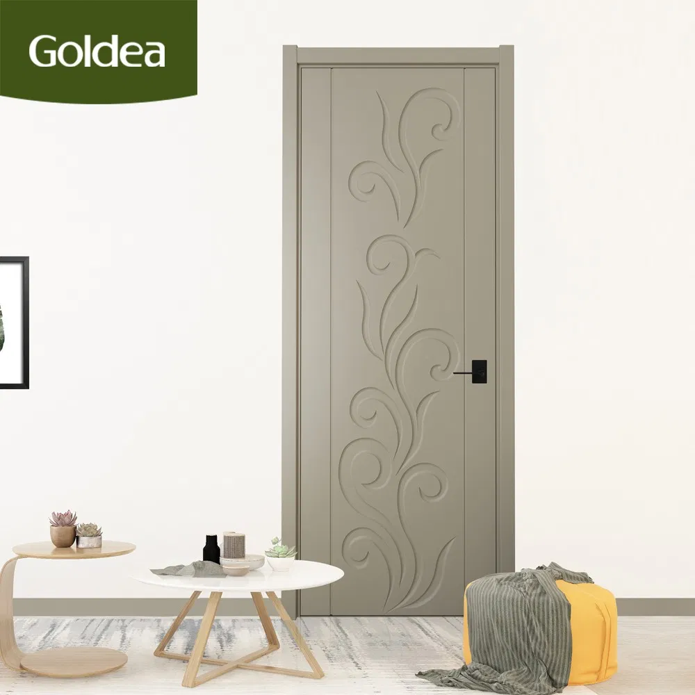 Aluminum Plate and Wood White Goldea Wooden Timber Veneer Door