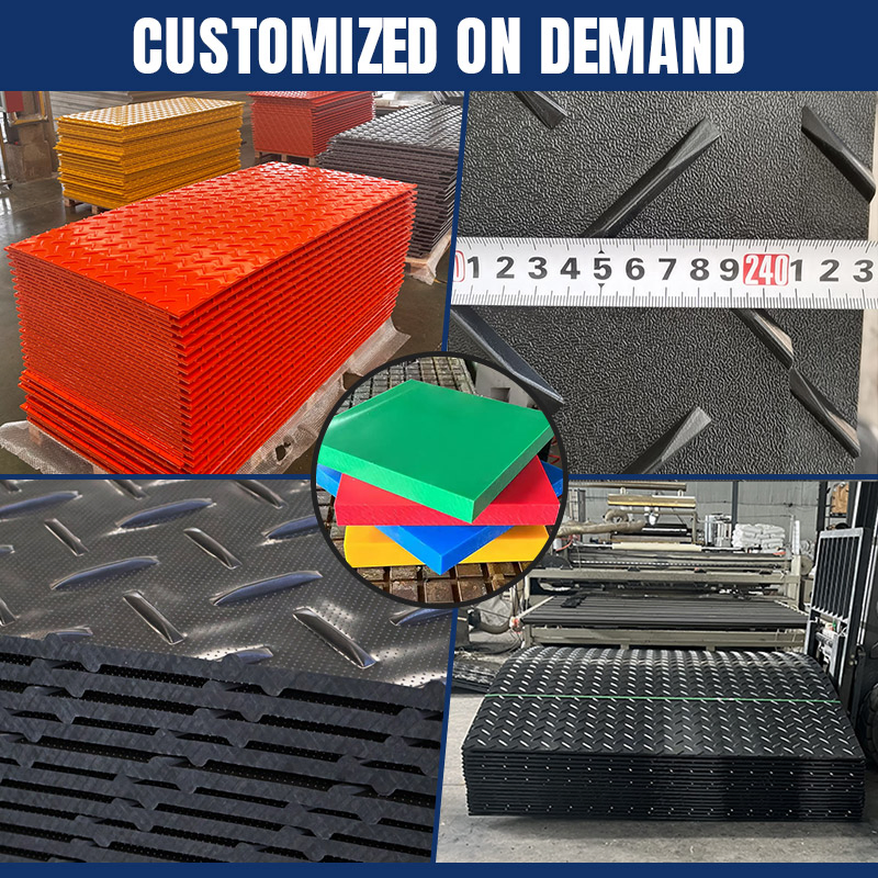 Customized 4X8 HDPE Construction Road Mat Temporary Road Mat for Heavy Loads