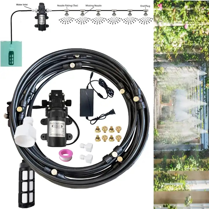 Outdoor Mist Automatic Cooling Mister System for Greenhouse Garden Patio