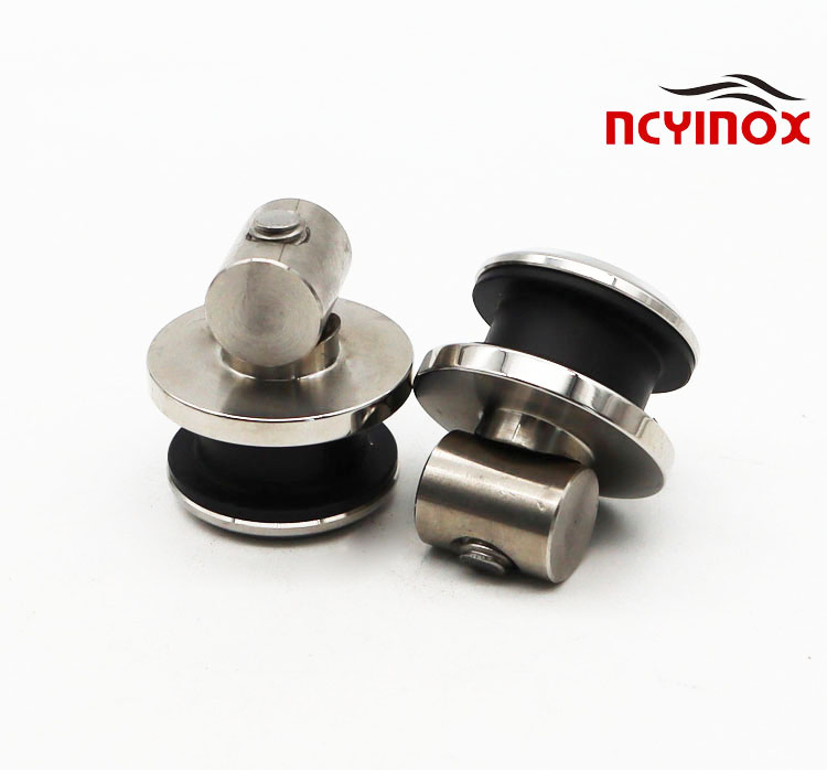 Frameless Rail System Screw Handle Roller Stainless Steel Full Set Shower Room Hardware
