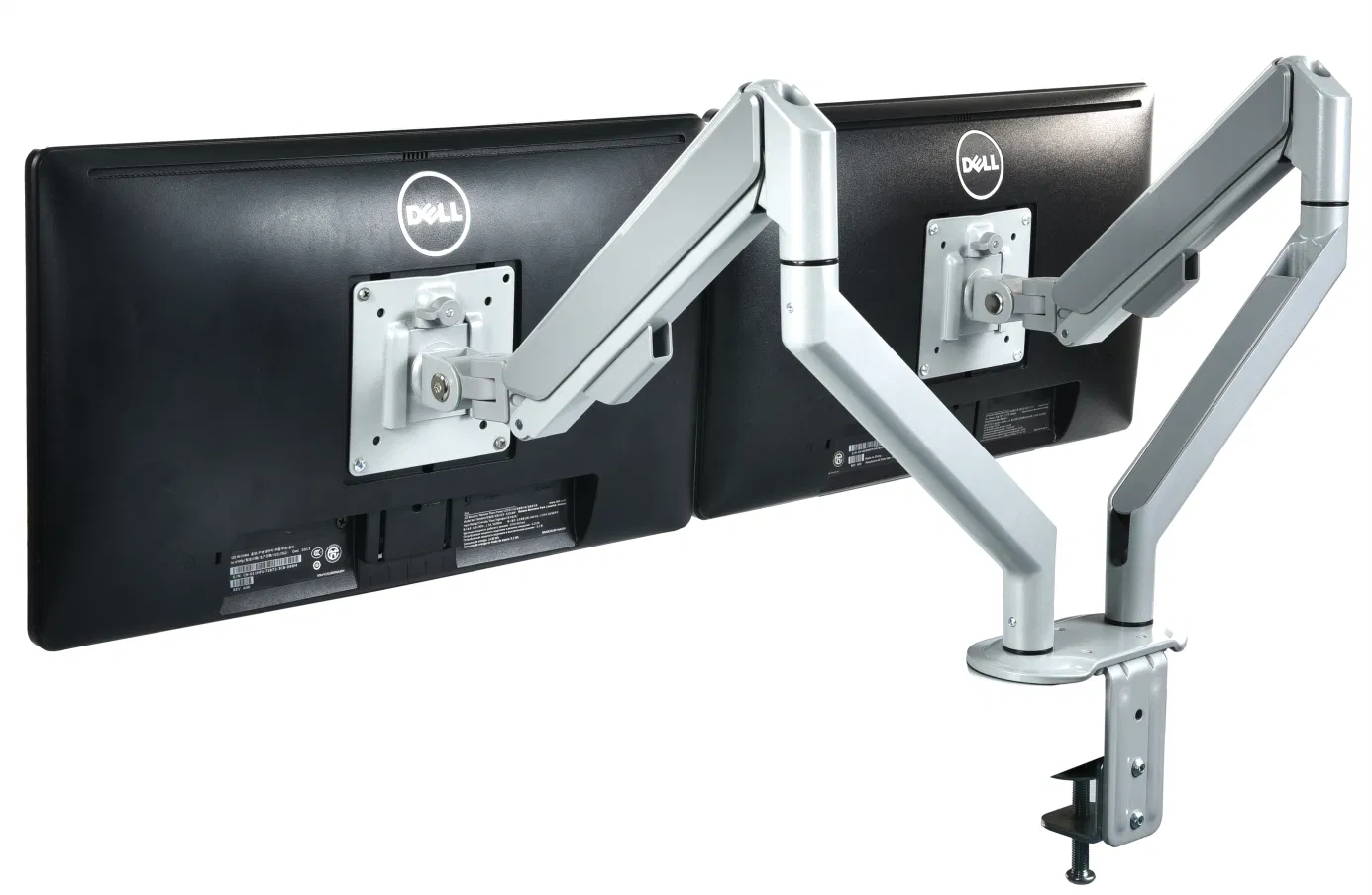 Газлифтовый кронштейн для двух мониторов с креплением на стол