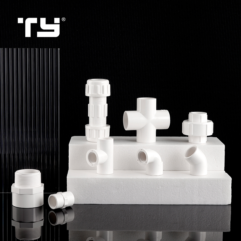 PVC-U Pn10 Pressure Pipe Fittings Plastic PVC Cross ISO1452 Lesson Tianyan OEM