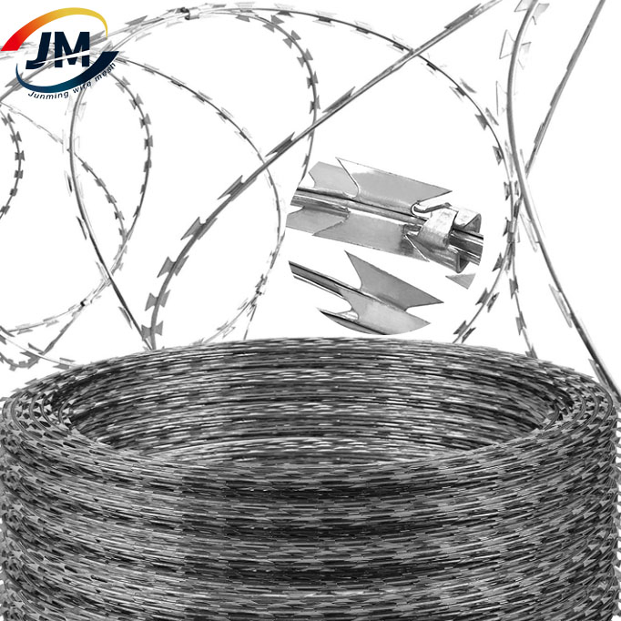 Direct Manufacturer Galvanized PVC Stainless Stee Razor Barbed Wire/Concertina Blade Fencing Security Wire Roll Price for Farm Prison Safety Fence Philippines