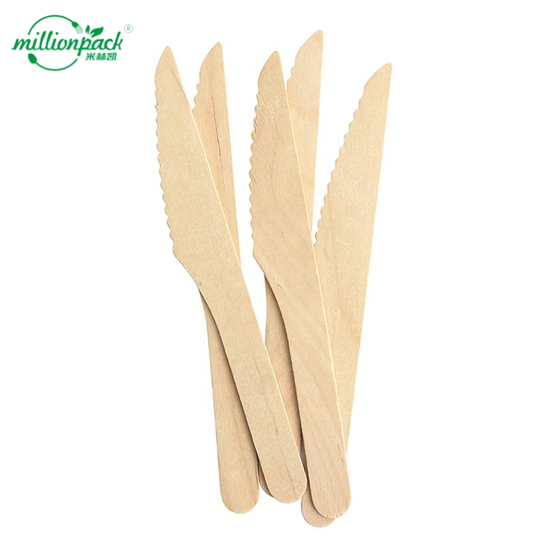 Recycled Takeaway Wooden Handle Paper Knife with Plant Based Coating for Sustainability