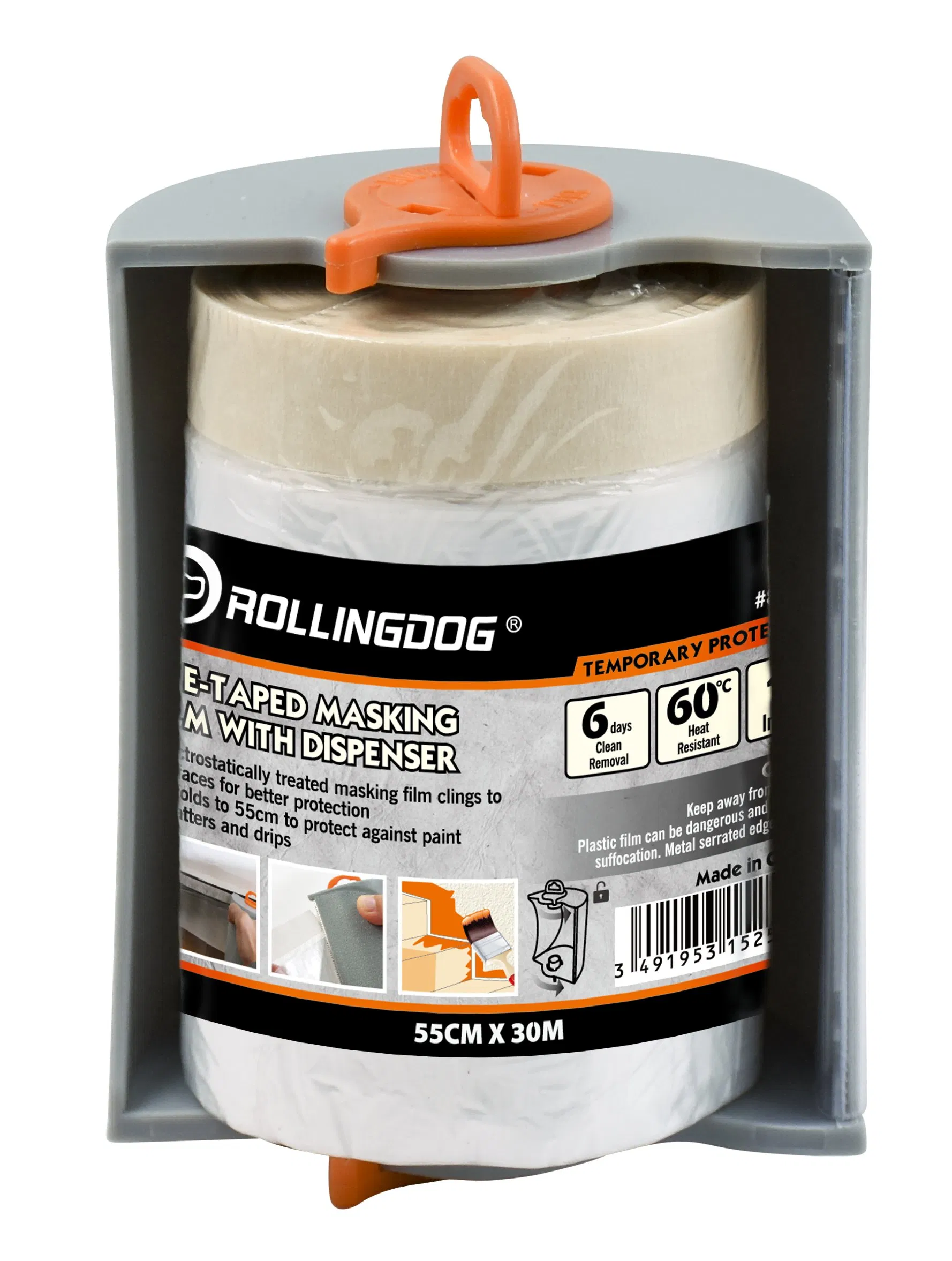 Rollingdog-PRO 80048 High-Quality Masking Film with Convenient Dispenser