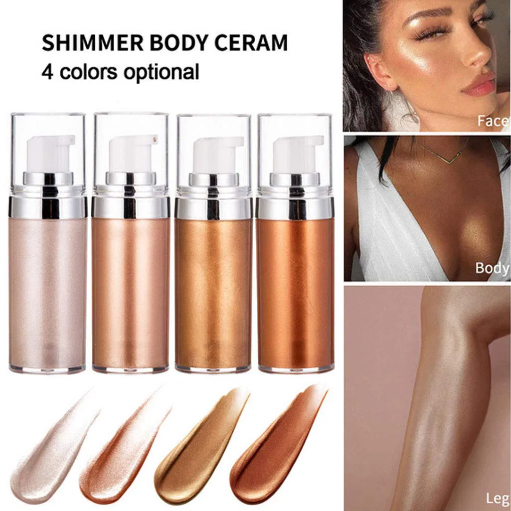 Beauty Cosmetics Waterproof Shimmer Oil Highlighter Makeup for Women Body Shimmer Lotion