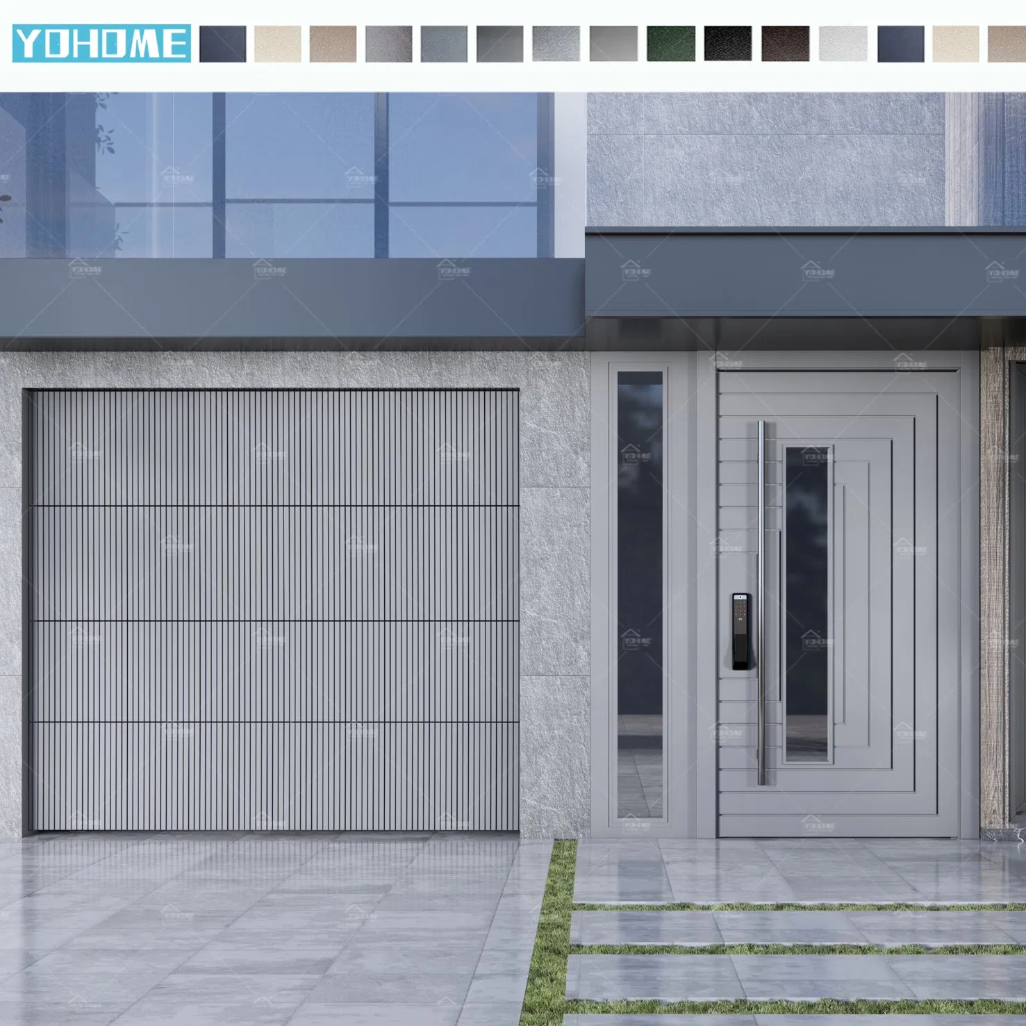 Foshan Yohome Villa House Insulation Durable Sectional Electrical Remote Garage Door