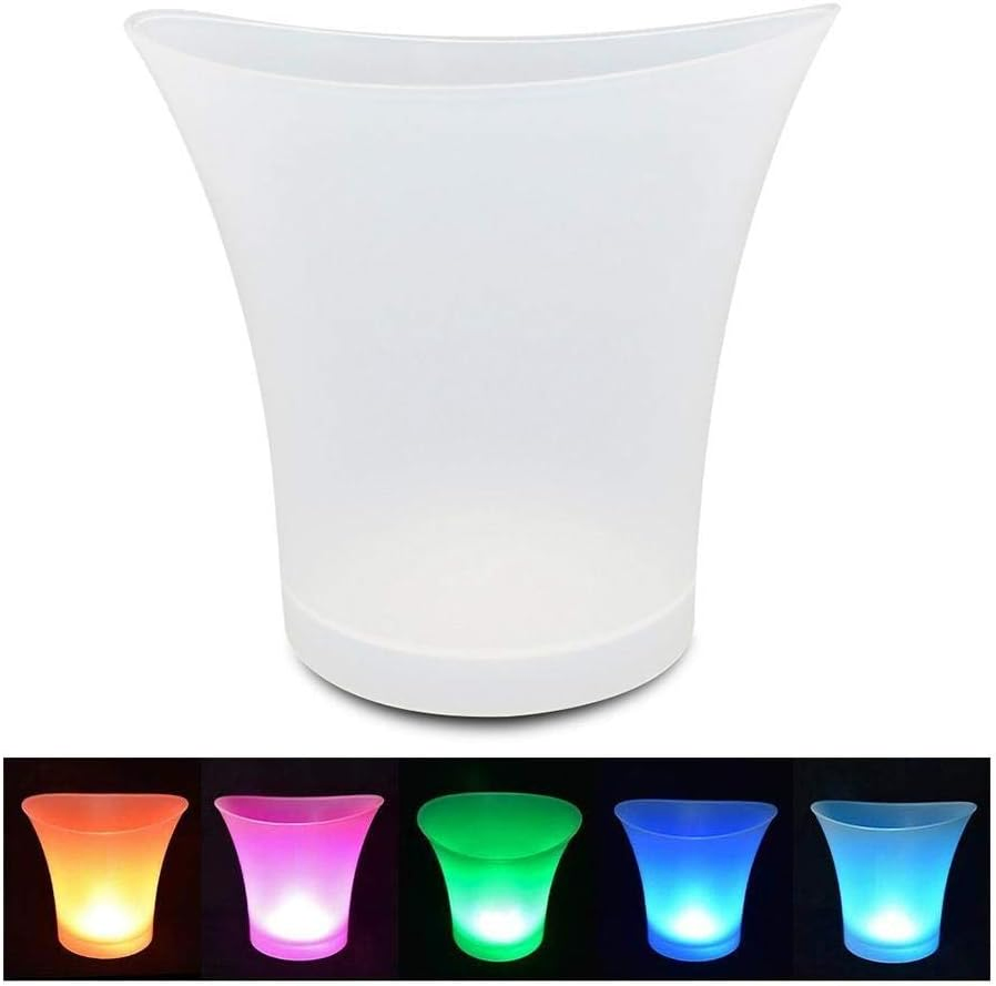 Battery Powered Waterproof Champagne Retro Wine Drink Beer Beverage LED Ice Bucket
