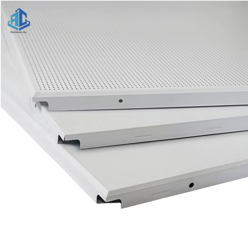 Noise Reduction White Perforated Aluminum Panel Metal False Suspended Aluminum Ceiling