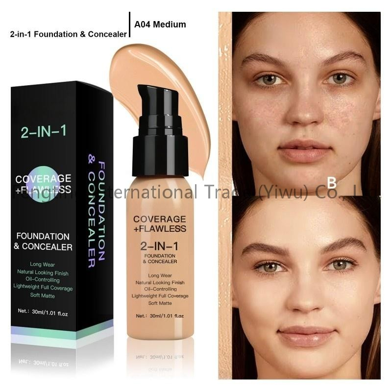 Oil-Control Foundation Cream with Long-Lasting and Non-Fading Coverage. European-Style Foundation Lotion.