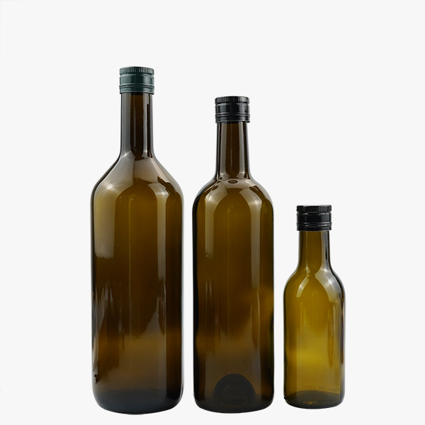 Wholesale Empty Kitchen Round Dark Green Olive Oil Bottle with Lid