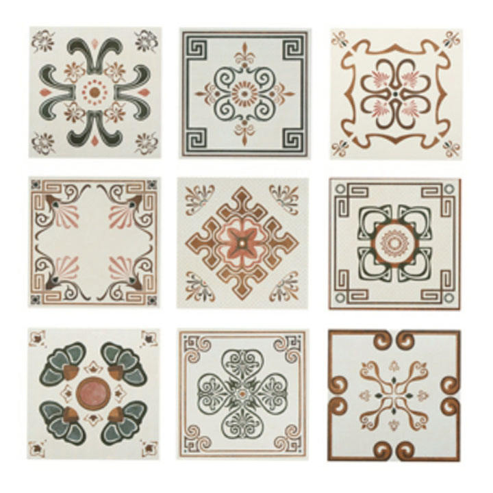 Encaustic Porcelain Glazed Ceramic Slab Tile Floor Tiles with Flowers 20X20