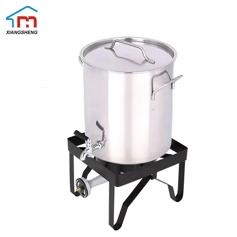 Портативный походный котелок из нержавеющей стали с краном