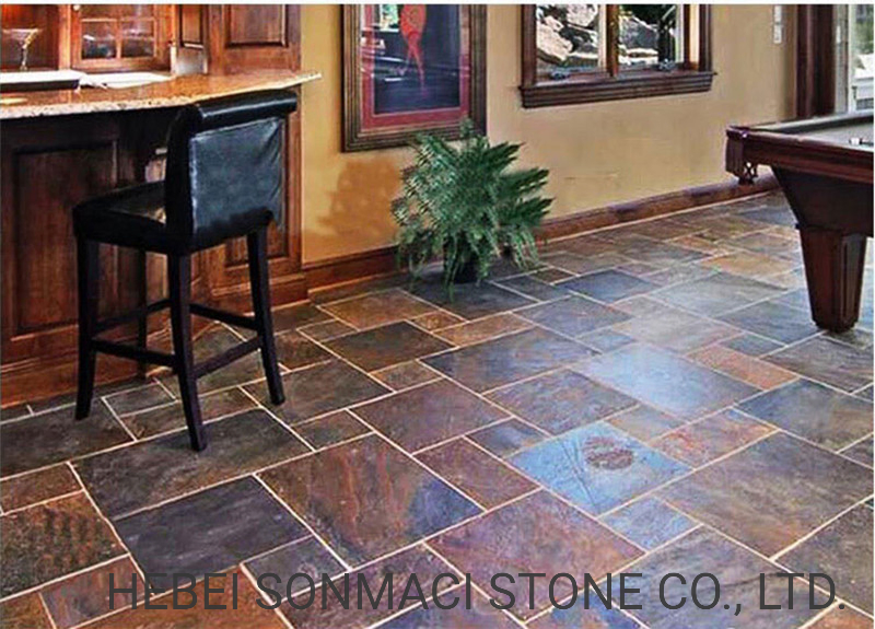 Natural Split Surface Rusty Slate Floor Tile for Home Decoration
