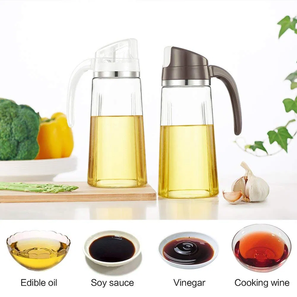 Auto Flip Olive Oil Dispenser Bottle Leakproof Condiment Container with Automatic Cap and Stopper